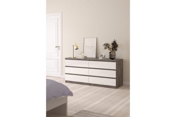 Salomns Byrå 70,1 cm - Oxidbetong/vit högglans - Förvaring - Förvaringsmöbler - Byrå