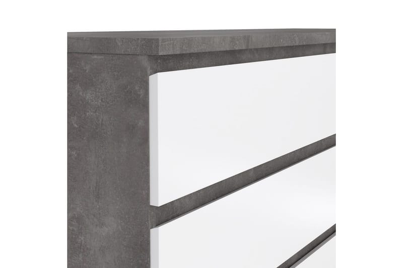 Salomns Byrå 70,1 cm - Oxidbetong/vit högglans - Förvaring - Förvaringsmöbler - Byrå