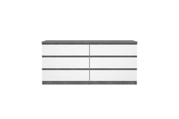 Salomns Byrå 70,1 cm - Oxidbetong/vit högglans - Förvaring - Förvaringsmöbler - Byrå