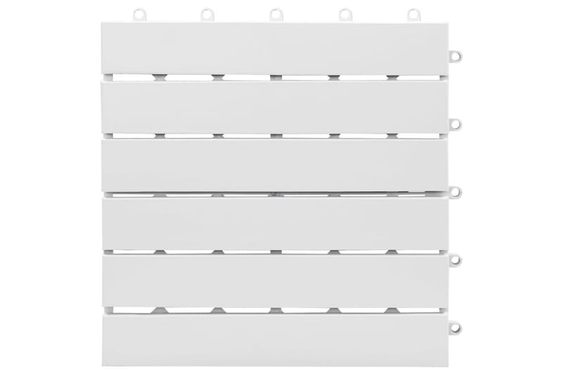 Trall 10 st vit 30x30 cm massivt akaciaträ - Vit - Trall - Trall balkong
