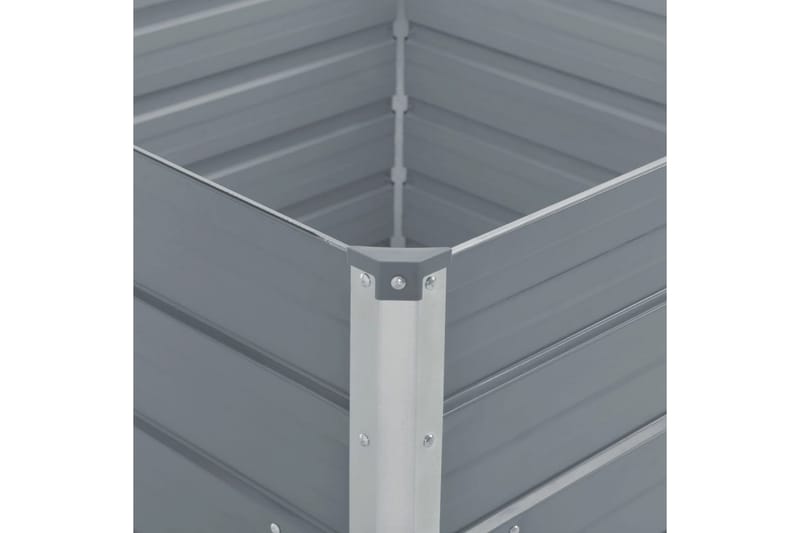 Odlingslåda 100x100x77 cm galvaniserad stål grå - Grå - Utomhuskruka - Blomlåda & balkonglåda