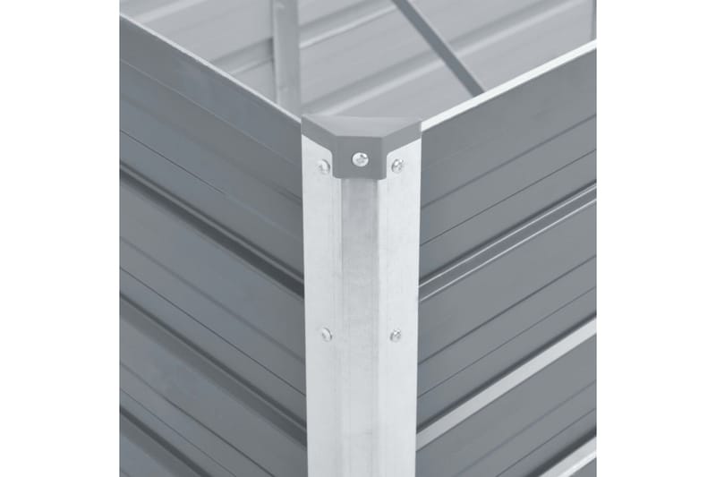 Odlingslåda upphöjd galvaniserat stål 100x40x45 cm grå - Grå - Utomhuskruka - Blomlåda & balkonglåda