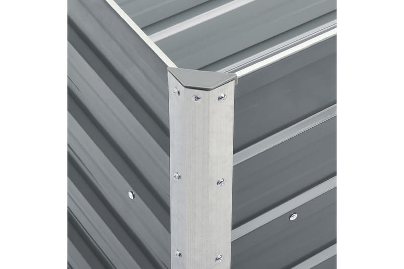Odlingslåda upphöjd galvaniserat stål 240x40x45 cm grå - Grå - Utomhuskruka - Blomlåda & balkonglåda