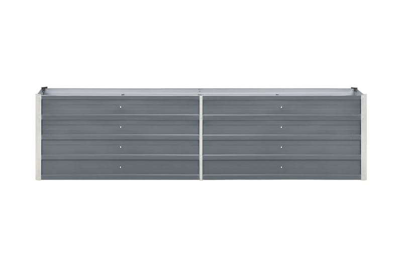 Odlingslåda upphöjd galvaniserat stål 240x40x45 cm grå - Grå - Utomhuskruka - Blomlåda & balkonglåda