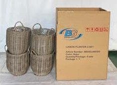 Planteringskorg EGG planteringskorgar 4 stycken 2-set - grå - Utemöbler & utemiljö - Balkong & altan - Balkongodling - Blomlåda & balkonglåda