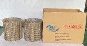 Planteringskorg ENS runda planteringskorgar 2 stycken 3-set - grå - Utemöbler & utemiljö - Balkong & altan - Balkongodling - Blomlåda & balkonglåda