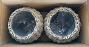 Planteringskorg LEMMER runda planteringskorgar 2-pack - grå - Utemöbler & utemiljö - Balkong & altan - Balkongodling - Blomlåda & balkonglåda