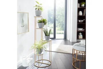 Stående hylla Wohnling Äkta marmortopp blomma ståtlig metallbas modern - Utemöbler & utemiljö - Balkong & altan - Balkongodling