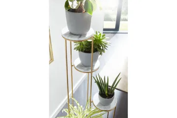 Stående hylla Wohnling Äkta marmortopp blomma ståtlig metallbas modern - Utemöbler & utemiljö - Balkong & altan - Balkongodling