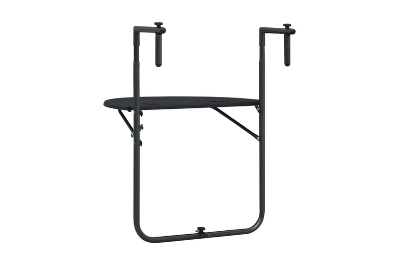 Balkongbord svart 60x64x83,5 cm plast konstrotting - Svart - Balkongbord