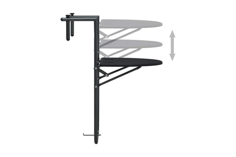Balkongbord svart 60x64x83,5 cm plast konstrotting - Svart - Balkongbord