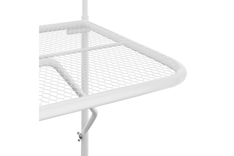 Balkongbord vit 60x40 cm stål - Vit - Balkongbord