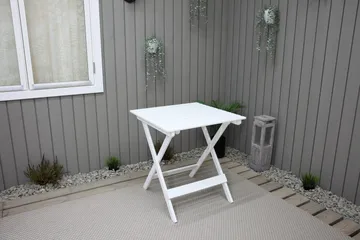 CALAYAN Klappbord och Cafébord Utomhus 65 cm Trä - Vit - Utemöbler & utemiljö - Balkong & altan - Balkongmöbler - Balkongbord