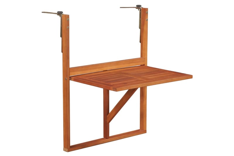 Hängande balkongbord 64,5x44x80 cm massivt akaciaträ - Brun - Balkongbord