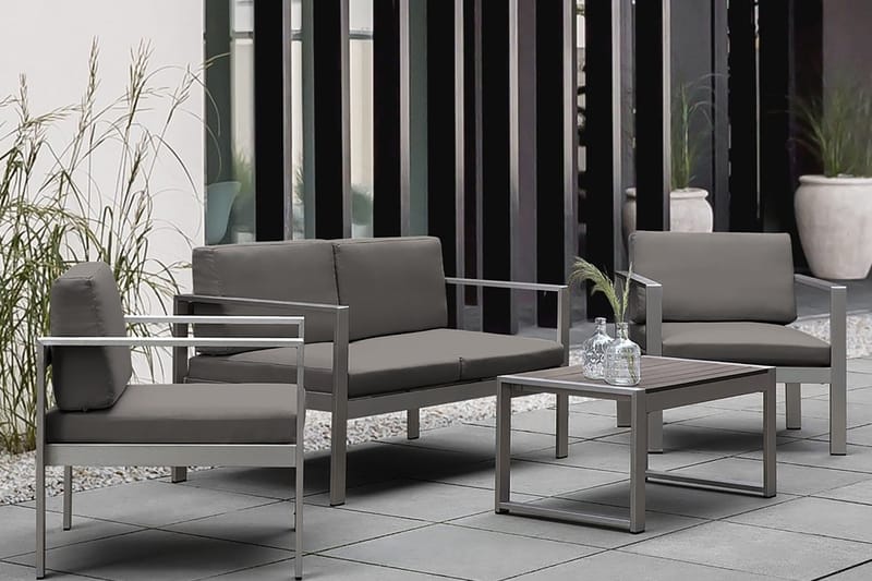 Trädgårdssoffa Tirrena 142 cm - Grå - Utemöbler & utemiljö - Balkong & altan - Balkongmöbler - Balkongsoffa