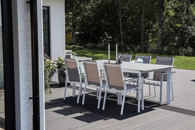 Karmstol Parma Stapelbar Vit/Grå - Venture Home - Balkongstol - Matstol & karmstol utomhus