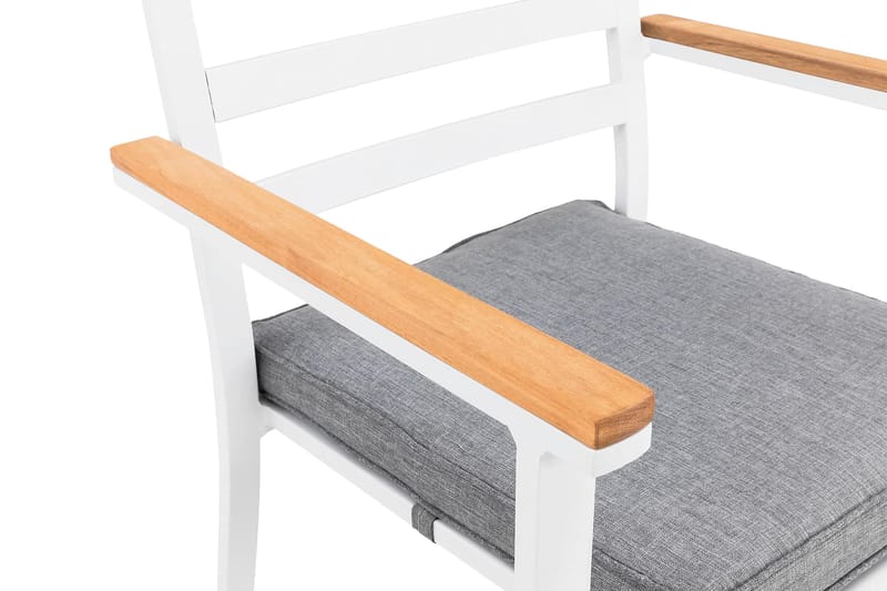 Oliver Karmstol Utomhus m Dyna - Vit/Teak/Grå - Utemöbler & utemiljö - Balkong & altan - Balkongmöbler - Balkongstol