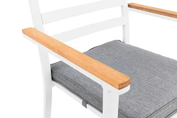 Oliver Karmstol Utomhus m Dyna - Vit/Teak/Grå - Utemöbler & utemiljö - Balkong & altan - Balkongmöbler - Balkongstol