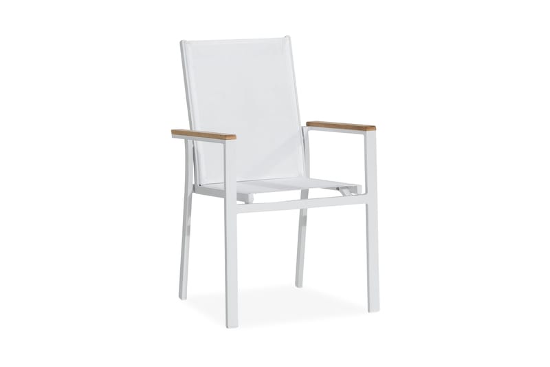 Stapelstol Utomhus Las Vegas, Teak/Vit