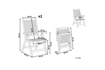 Trädgårdsstol 2 st akaciaträ ljusbrun JAVA - Trä/natur - Utemöbler & utemiljö - Balkong & altan - Balkongmöbler - Balkongstol