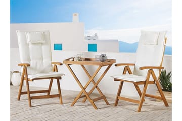 Trädgårdsstol 2 st akaciaträ med dyna JAVA - Trä/natur - Utemöbler & utemiljö - Balkong & altan - Balkongmöbler - Balkongstol