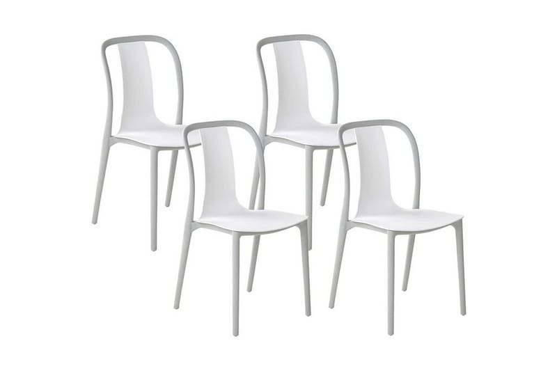 Trädgårdsstol 4 st vit/grå SPEZIA - Vit - Balkongstol - Matstol & karmstol utomhus