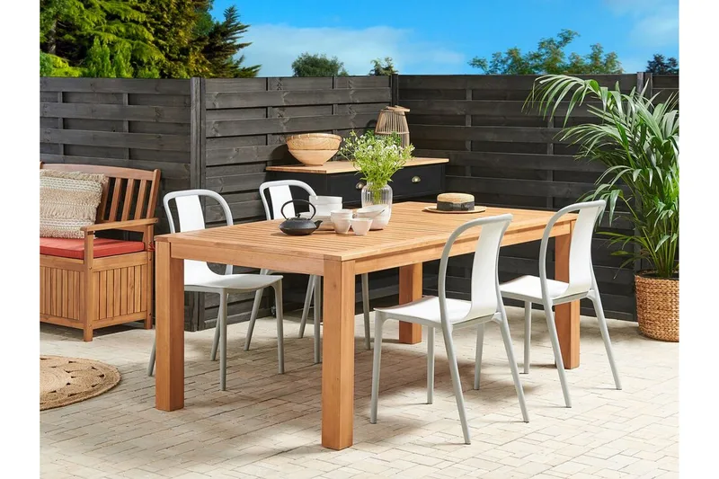 Trädgårdsstol 4 st vit/grå SPEZIA - Vit - Utemöbler & utemiljö - Balkong & altan - Balkongmöbler - Balkongstol