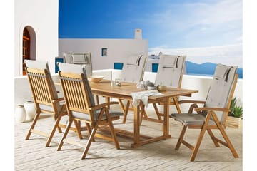 Trädgårdsstol 6 st akaciaträ med dyna JAVA - Trä/natur - Utemöbler & utemiljö - Balkong & altan - Balkongmöbler - Balkongstol