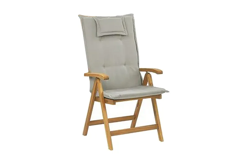 Trädgårdsstol 6 st akaciaträ med dyna JAVA, Trä/natur