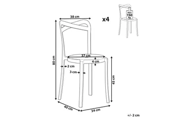 Utestol 4 st vit CAMOGLI - Vit - Utemöbler & utemiljö - Balkong & altan - Balkongmöbler - Balkongstol