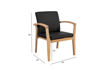 Utestol ROYAL 64x65xH90 mjuk vadderad svart textilin - Utemöbler & utemiljö - Balkong & altan - Balkongmöbler - Balkongstol