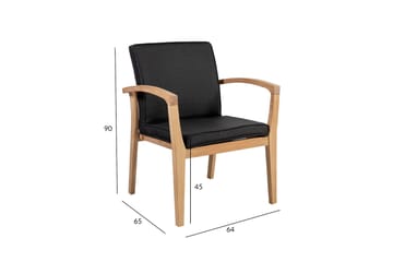 Utestol ROYAL 64x65xH90 mjuk vadderad svart textilin - Utemöbler & utemiljö - Balkong & altan - Balkongmöbler - Balkongstol