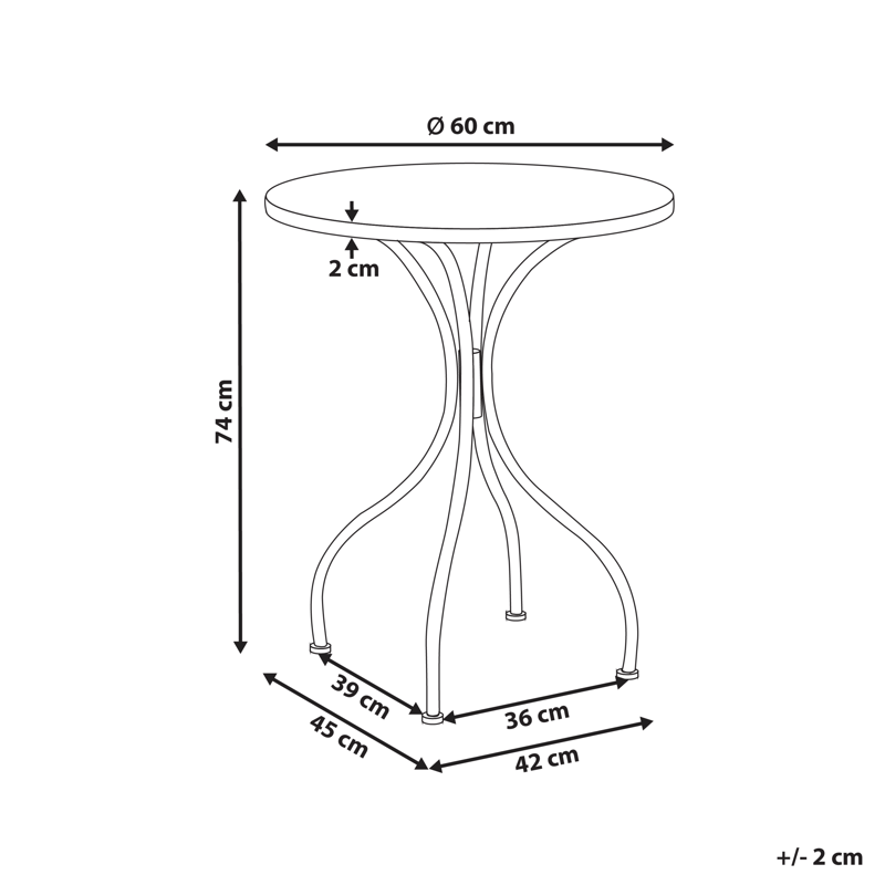 Bistrobord utomhus Adrano 60 cm Terrazzoeffekt Järn - Svart/Orange - Utemöbler & utemiljö - Balkong & altan - Balkongmöbler - Balkongbord