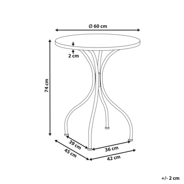 Bistrobord utomhus Artena 60 cm Terrazzoeffekt Järn - Svart/Vit - Utemöbler & utemiljö - Balkong & altan - Balkongmöbler - Balkongbord