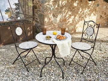 Bistrobord utomhus Artena 60 cm Terrazzoeffekt Järn - Svart/Vit - Utemöbler & utemiljö - Balkong & altan - Balkongmöbler - Balkongbord