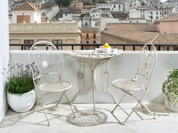 Bistrobord utomhus Coggia 80 cm Järn - Beige - Utemöbler & utemiljö - Balkong & altan - Balkongmöbler - Balkongbord