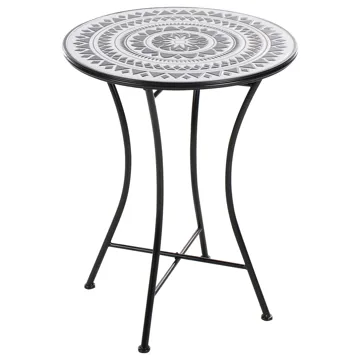 Bistrobord utomhus Comiso 60 cm Järn - Svart/Vit - Utemöbler & utemiljö - Balkong & altan - Balkongmöbler - Balkongbord