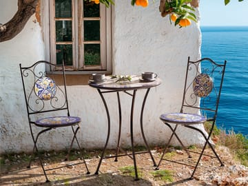 Bistrobord utomhus Coriano 60 cm Järn - Svart/Blå - Utemöbler & utemiljö - Balkong & altan - Balkongmöbler - Balkongbord