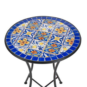 Bistrobord utomhus Coriano 60 cm Järn - Svart/Blå - Utemöbler & utemiljö - Balkong & altan - Balkongmöbler - Balkongbord