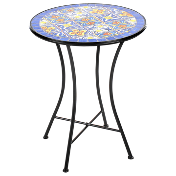 Bistrobord utomhus Coriano 60 cm Järn - Svart/Blå - Utemöbler & utemiljö - Balkong & altan - Balkongmöbler - Balkongbord