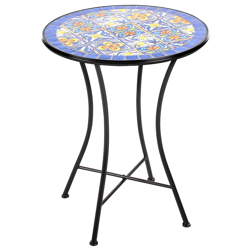 Bistrobord utomhus Coriano 60 cm Järn - Svart/Blå - Utemöbler & utemiljö - Balkong & altan - Balkongmöbler - Balkongbord