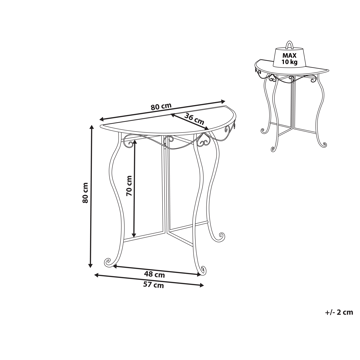Bistrobord utomhus Folelli 80 cm Järn - Beige - Utemöbler & utemiljö - Balkong & altan - Balkongmöbler - Balkongbord