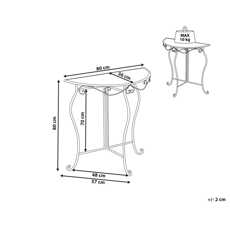 Bistrobord utomhus Folelli 80 cm Järn - Beige - Utemöbler & utemiljö - Balkong & altan - Balkongmöbler - Balkongbord