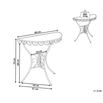 Bistrobord utomhus Juina 80 cm Järn - Beige - Utemöbler & utemiljö - Balkong & altan - Balkongmöbler - Balkongbord