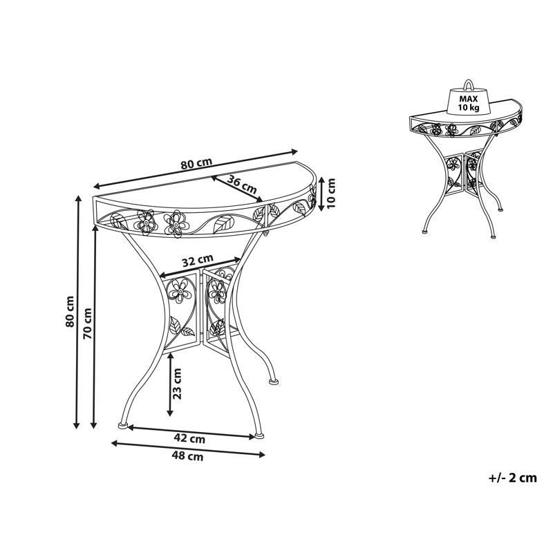 Bistrobord utomhus Yaviza 80 cm Järn - Beige - Utemöbler & utemiljö - Balkong & altan - Balkongmöbler - Balkongbord