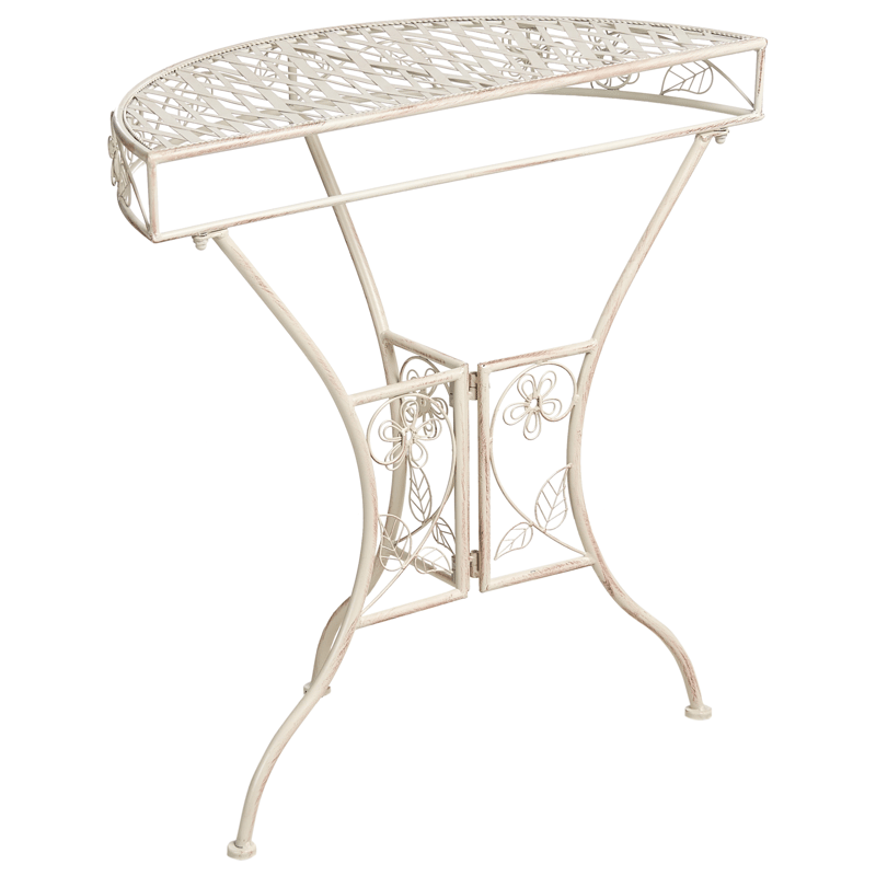 Bistrobord utomhus Yaviza 80 cm Järn - Beige - Utemöbler & utemiljö - Balkong & altan - Balkongmöbler - Balkongbord