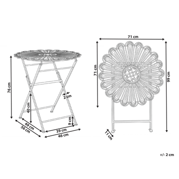 Bistrobord utomhus Pavia 71 cm Järn - Blå - Utemöbler & utemiljö - Balkong & altan - Balkongmöbler - Balkongbord