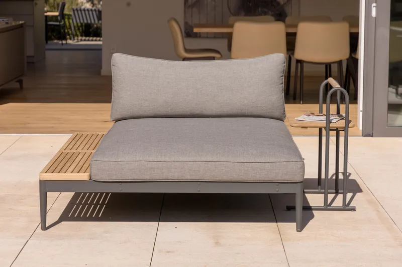 Dagbädd för utomhusbruk TOPAZ XL - Trä/grå - Utemöbler & utemiljö - Balkong & altan - Balkongmöbler - Balkongsoffa
