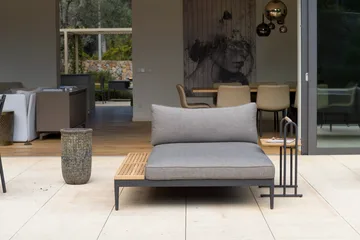 Dagbädd för utomhusbruk TOPAZ XL - Trä/grå - Utemöbler & utemiljö - Balkong & altan - Balkongmöbler - Balkongsoffa