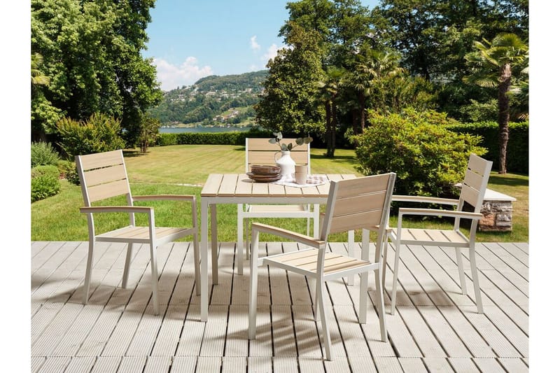 Edmundston Karmstol Utomhus - Beige/Vit - Utemöbler & utemiljö - Balkong & altan - Balkongmöbler - Balkongstol